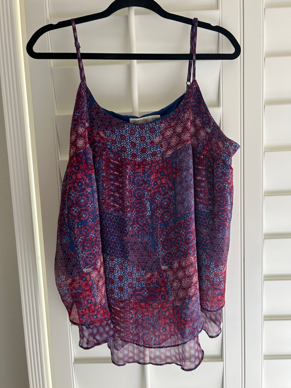 Faded Glory Red & Blue Printed tank top